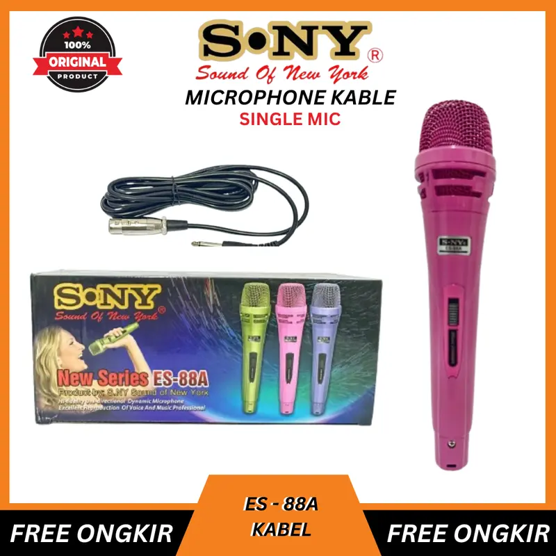S. NY SOUND OF NEW YORK MICROPHONE CABLE ES-88A MIC KABEL KARAOKE