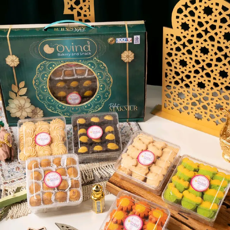 Kue Paket lebaran Ovina Makmur Series ( AFL) Nastar Food Frozen Kering Cookies Toples Makanan Cemilan Snacks Choco 6 toples ( berat isi per toples 170 gram ) 5