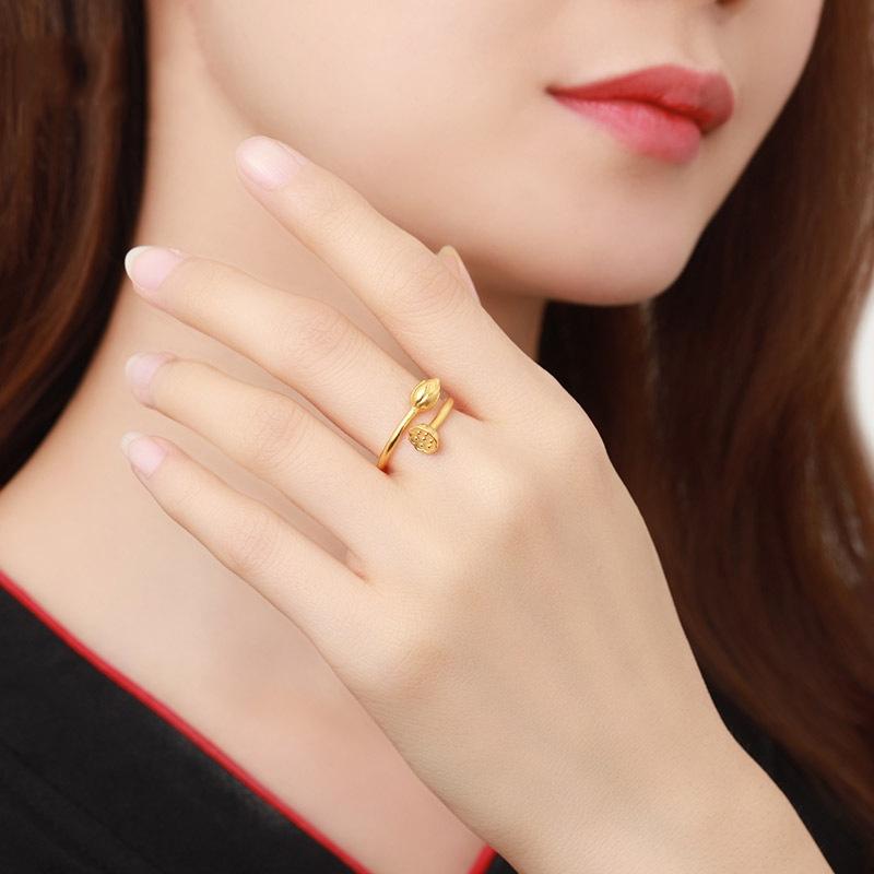 Product Introduction of SS24 Happy Rings Lotus Adjustable Ring for Women 19