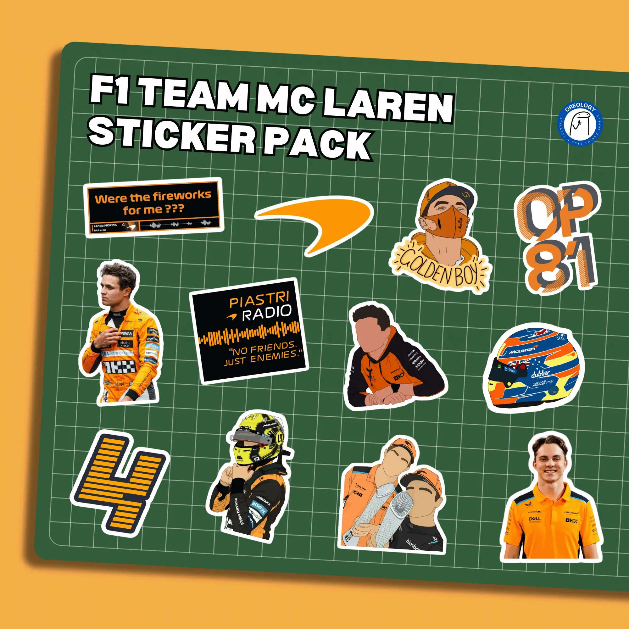 Sticker Pack F1 (Lando Norris and Oscar Piastri) vinyl glossy stikerf1/stikertumblr/stikeraesthetic