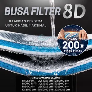 Busa 8 Lapis Honeycomb Filter 8D Magic Kapas Aquarium Media Nano Sponge Spon Kolam Akuarium Aquascape Ikan