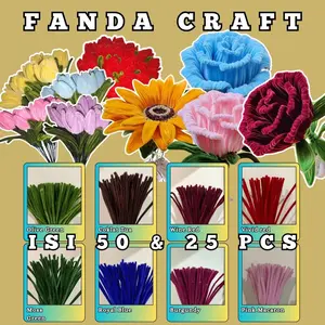 WARNA BASIC KAWAT BULU MERCY premium Tebal isi 50 PCS & 25 PCS kawat | Pipe Cleaner aksesoris | DIY kawat bulu