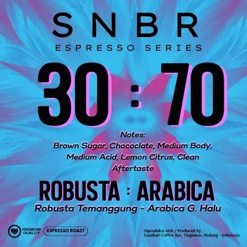 30% Robusta: 70% Arabica