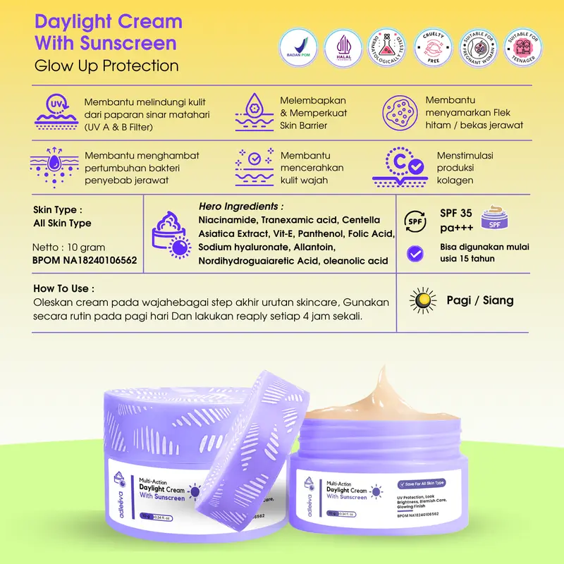 Adleeva Daylight Cream With Sunscreen Glow Up Protection (With Spf 35 PA+++) 2