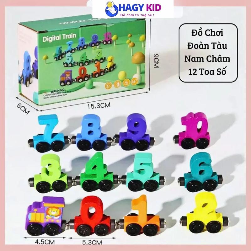 Đồ Chơi Đoàn Tàu Kéo Số Nam Châm 12 Toa Hagykid Giáo Dục Sớm Cho Trẻ,Đoàn Tàu…