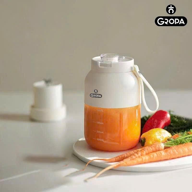GROPA Máy Xay Sinh Tố Mini G-604 Cầm Tay 1000ml, 10 Lưỡi Sắc Bén, Sạc Tích Điện, Dung Tích Lớn, Tiện Lợi