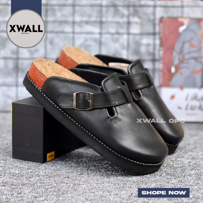 XWALL - Sepatu Sandal Pria Sandal Clog Mule Pria Casual Corduroy Pria Sendal Slippers Selop Pria Slop Santai Trendy Shoes 7