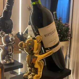 Beruang Dekorasi Rak Beruang Kreatif Kelas Atas Ruang Tamu Anggur Minuman Bottle Rack Anggur Dekorasi Lemari Anggur Rak Botol Dekorasi Meja Bar Wine Holder Koleksi Souvenir Gift Kado