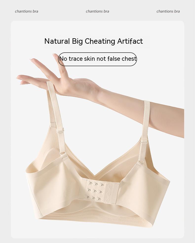 Product Introduction of Expansion cartoon breasts small breasts show large comfortable non-marking underwear female thickened cup pads breathable non-steel ring gathered bra 4