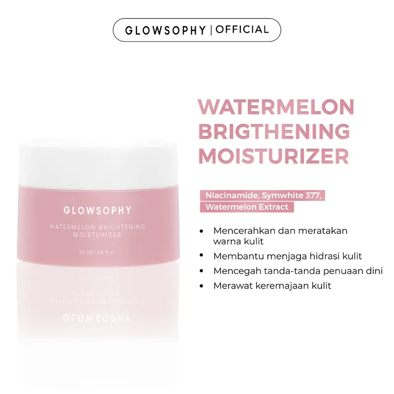 Glowsophy Watermelon Brightening Moisturizer Skin Barrier Niacinamide Gel Day and Night Skincare 30 ml 0