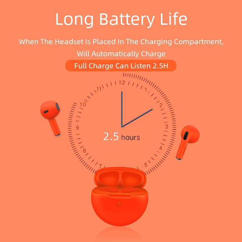 Product Introduction of Tai nghe không dây Pro6 TWS, MỚI, có Mic, Tai nghe Bluetooth Fone, Thích hợp cho thể thao và chạy, Tai nghe, Tương thích với hầu hết các điện thoại di động có Bluetooth 1