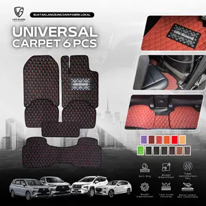 [Lifeguard Carpet] Lifeguard Universal Car Mats Leather 3 Baris -  6 Pcs Karpet Mobil Lifeguard Universal Kulit Waterproof Premium