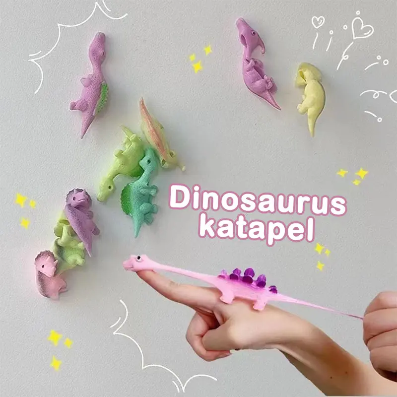 Slingshot Dinosaur Fun Toy Finger Dart Launching Little Dinosaur Decompression Softrubber 1
