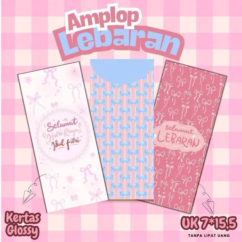Amplop Lebaran Coquette Aesthetic 2025 Pastel 7x15.5cm - 10 Pcs - pastel