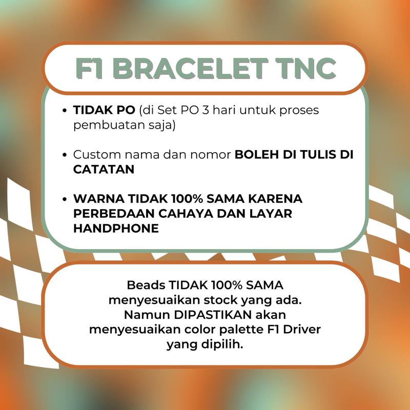 Beads Wonder F1 Driver Pit Sand Bracelet | Gelang Elastis Manik Pasir | Friendship Bracelet Formula One 3