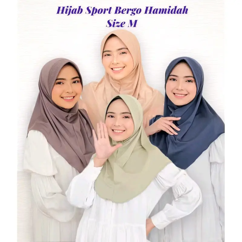 hijab instan oval/bergo oval/bergo hamidah nutup dada(L) Panjang Muslim Kerudung Sekolah Standar