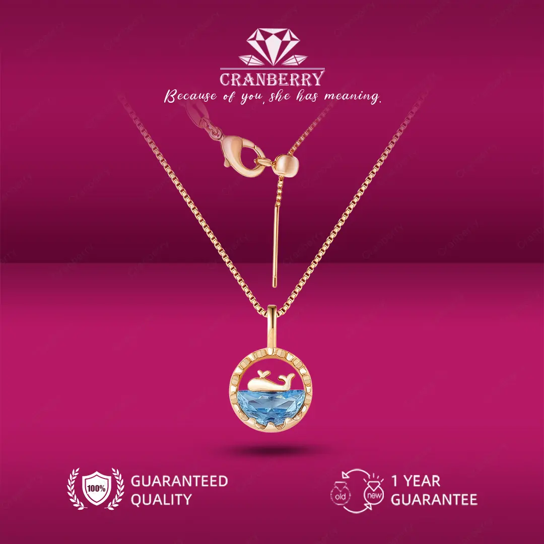 OS1-N94 Kalung Wanita Permata Cranberry Jewelry Necklace Fashion Couple Wedding Pasangan Cowo Pria Wanita Berkualitas Dengan High Quality Grade VVS1 5A Store Anti Karat Luntur Berubah Garansi 1 Tahun