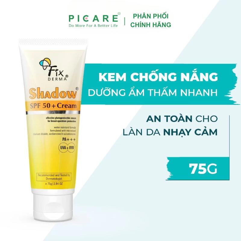  Kem Chống Nắng Dành Cho Da Nhạy Cảm Fixderma Shadow Cream SPF 50+ 75g Kem Chống Nắng Sunscreen Trắng Da Skincare 