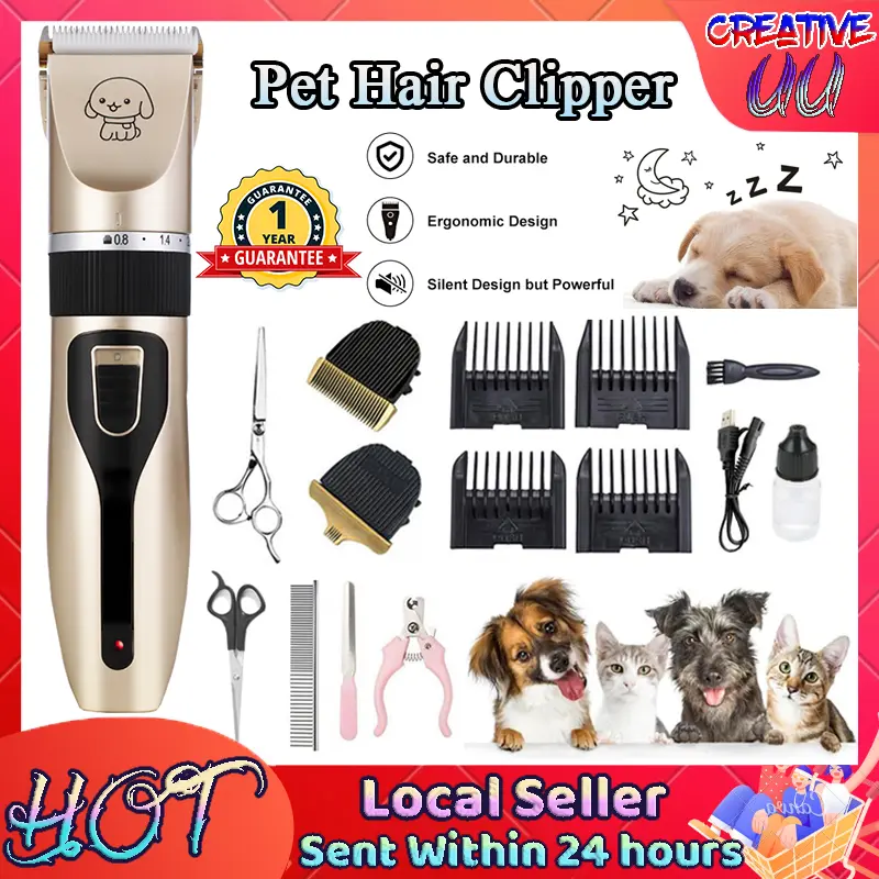 【SG Ready Stock】 Pet Grooming Shaver Clipper Dog Cat Hair Trimmer Pet Shaver Hair Clipper Set Rechargeable Pet Trimmer