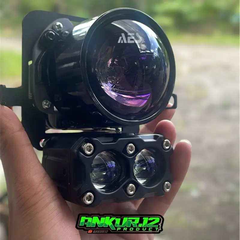Bracket biled aes experience V2 + dudukan laser 2 mata 2