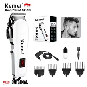 Alat Cukur Rambut Kemei Rechargeable Mesin Cukuran Digital Hair Clipper Professional KM 809 A