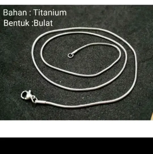 KALUNG TITANIUM PRIA WANITA MODEL BULAT ANTI KARAT TIDAK MUDAH LUNTUR Elegan Hadiah 2