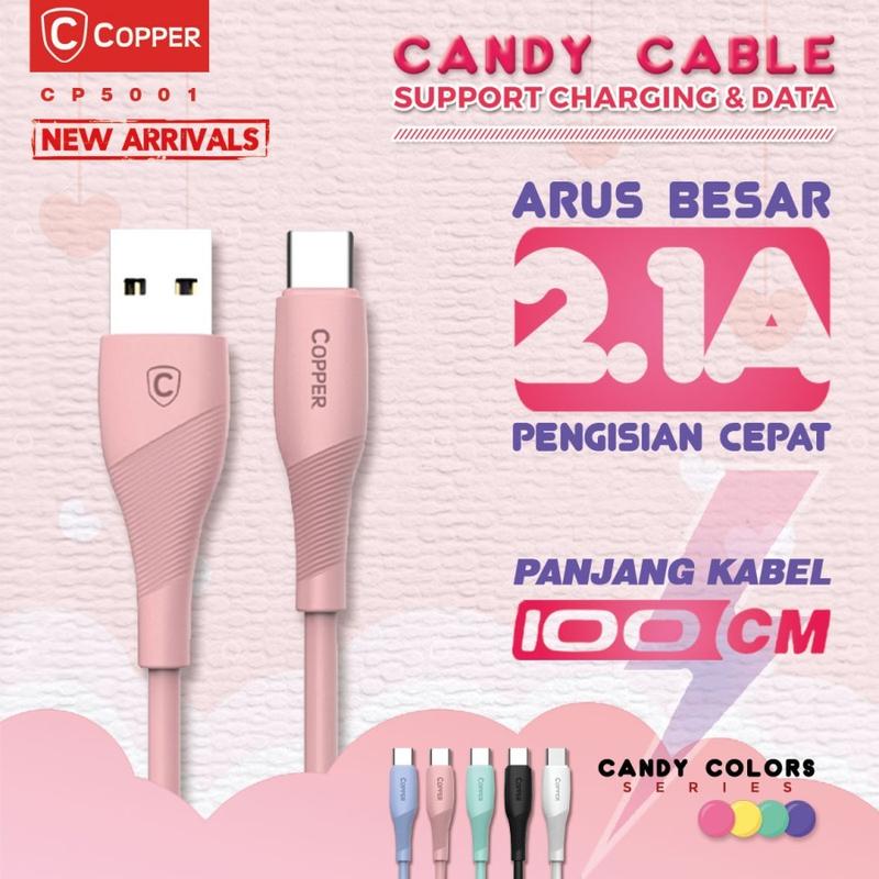 Copper High Premium Kabel Data CANDY Quick Charging - For Iphone / Micro / Type C 2