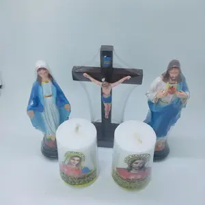SET DOA KATOLIK (UKURAN MINI) / SALIB DUDUK KATOLIK / PATUNG YESUS / PATUNG BUNDA MARIA / LILIN DOA Hadiah
