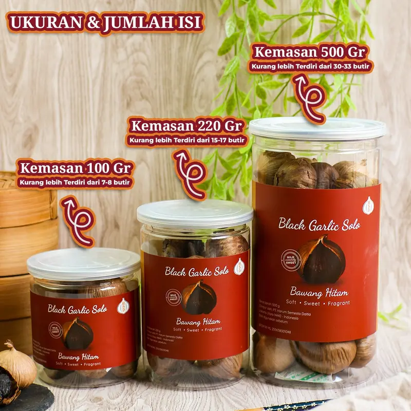 4 BOTOL HSD Black Garlic 100 Gr / Bottle,  Bawang Hitam Spices 5