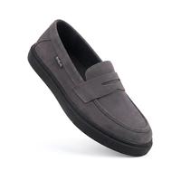 Gambar BARLIN - Sepatu Slip On Suede Pria Casual Sol Jahit Kuat Anti Jebol - Orion Series Flat Shoes Hitam - Black White, 39 dari Barlin Kota Bandung 4 Tokopedia