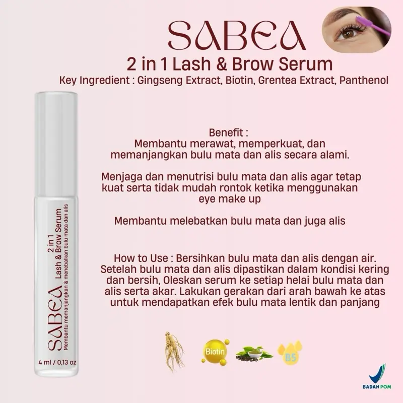 Sabea 2 in 1 Lash and Brow Serum Penumbuh bulu mata dan alis 1