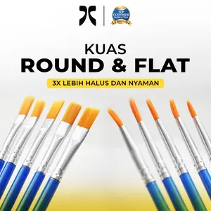 Kuas Lukis Flat/Round Brush Lukis Kecil Lancip Cat Sepatu Original Painting | Summer Shoes Care