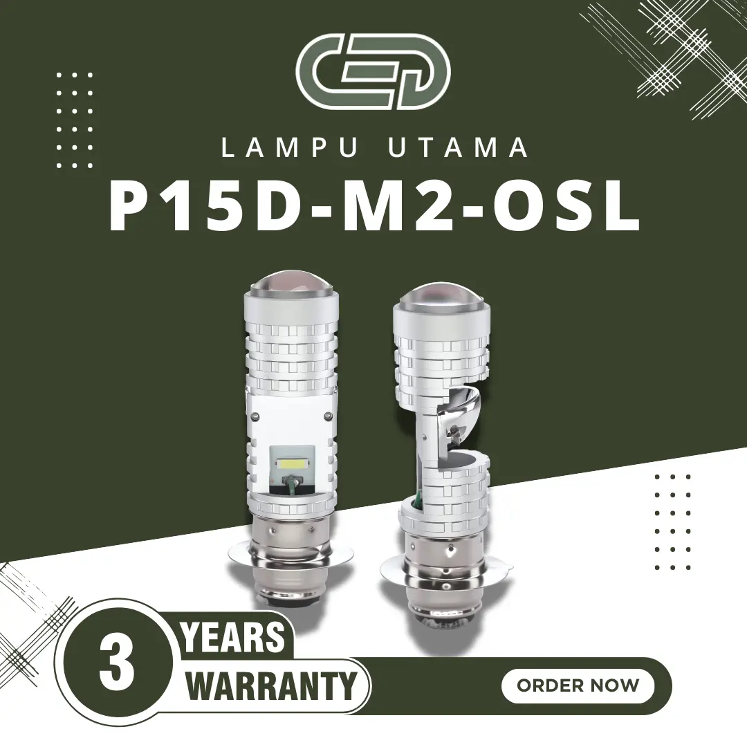 Produk CED Lampu DEPAN H6 LED P15D-M2 OSL 30W 2800LM | Super Terang | Waterproof IP67 | Aviation Aluminium | 8V - 80V | Projie H6 Mini Projector Lens Lensa Motor Mobil | GARANSI 3 TAHUN