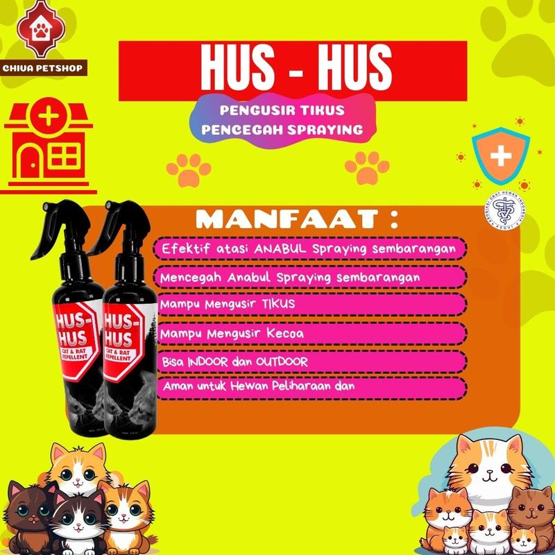 HUS HUS RAT CAT 250 ML Anti TIKUS dan KUCING Spraying Aman Untuk Hewan Peliharaan 1