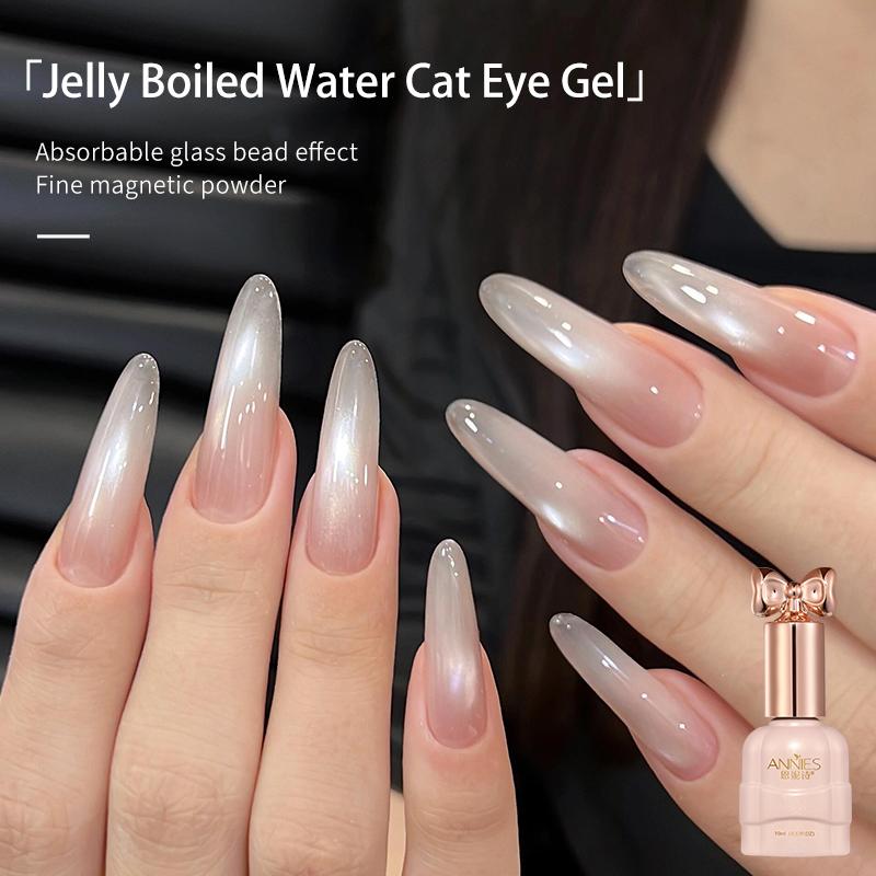 Gel Sơn Móng Tay Mắt Mèo Băng Qua Thạch Trùng Lặp Hạt Thủy Tinh Trắng Sứ Cần Đèn Làm Móng 2025 Lung Linh Mới Sơn Gel Mắt Mèo Để Khô