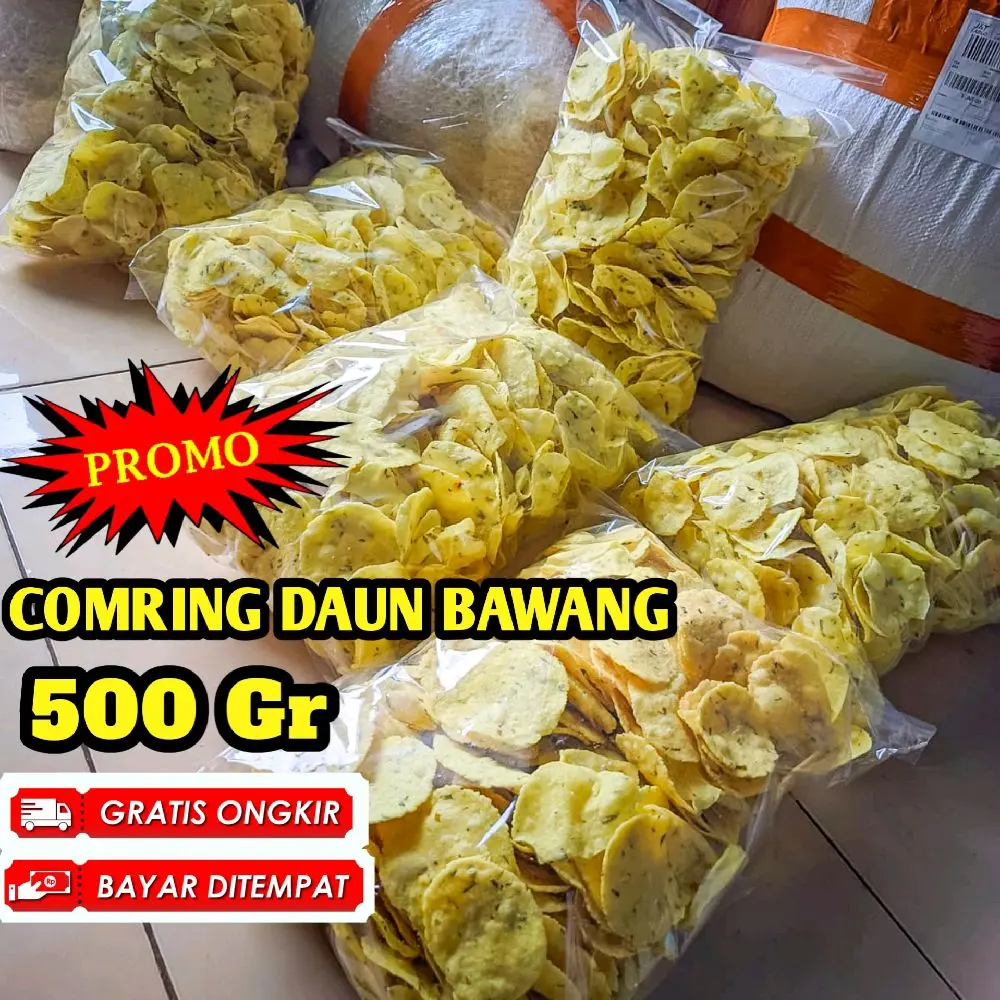 PROMO gratis ongkir 500gr Kecimpring Rasa daun Bawang / Comring / gemblong / Gurih dan kriuk GRATIS ONGKIR / Cemilan  Snack Kering