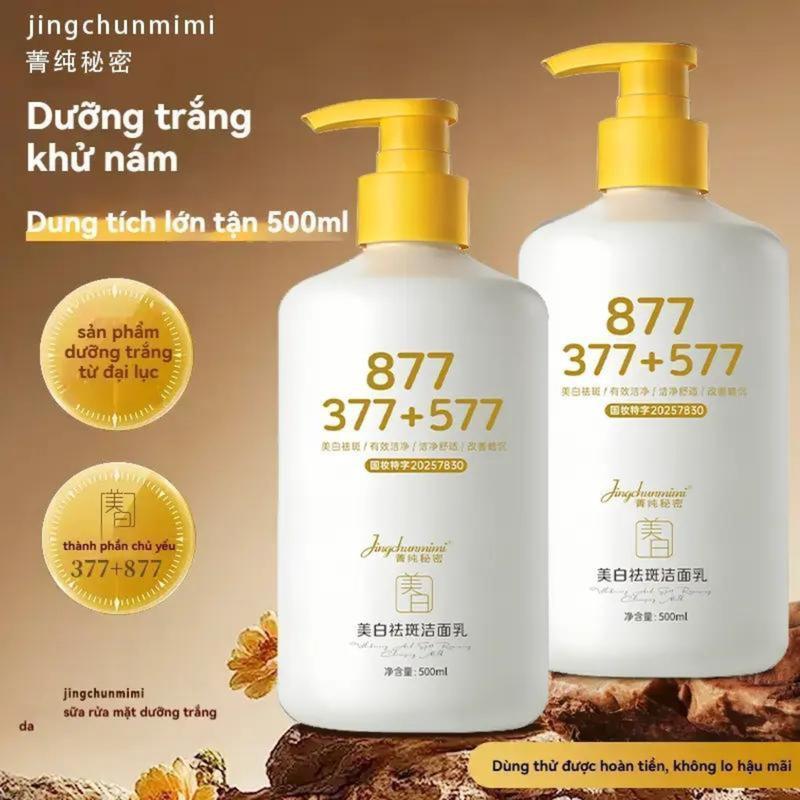 Sữa Rửa Mặt 377+877 500ml Làm Sạch Sâu, Dưỡng Sáng Da, Cấp Ẩm Dịu Nhẹ, Kiểm Soát Dầu, Cho Mọi Loại Da