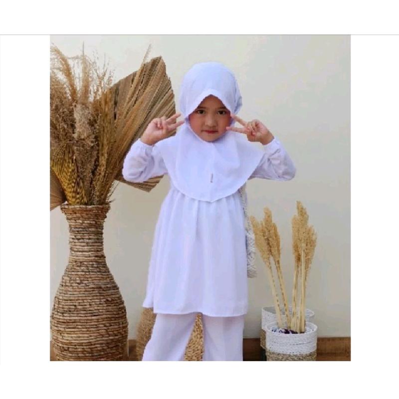 Starla Kids Set  Celana, atasan dan kerudung Bqhan Crinkle Airflow / Untuk manasuk anak /One set anak/Fashion Muslim/ Terbary 2024 / Bisa COD 5