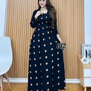 Longdress Smok// Rayon Tebal Super Nyaman// Lengan Karet daster midi gaun cantik outfit midi dress daster gemoy long dress korean style dress new rumah maxi