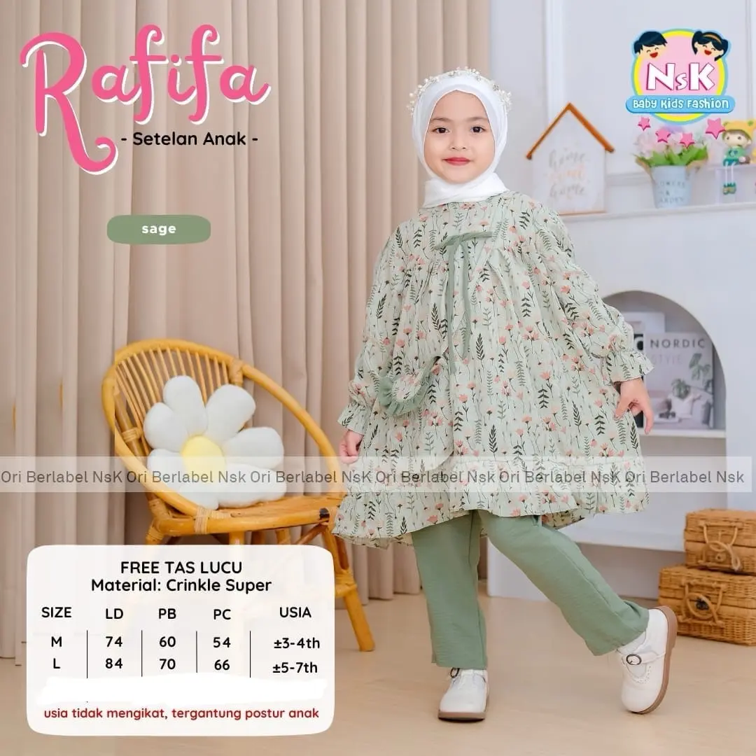 [Zillakids] FREE TAS•SETELAN ANAK PEREMPUAN SIZE M-XL USIA 3-10 th BAHAN CRINKLE PREMIUM BY NSK