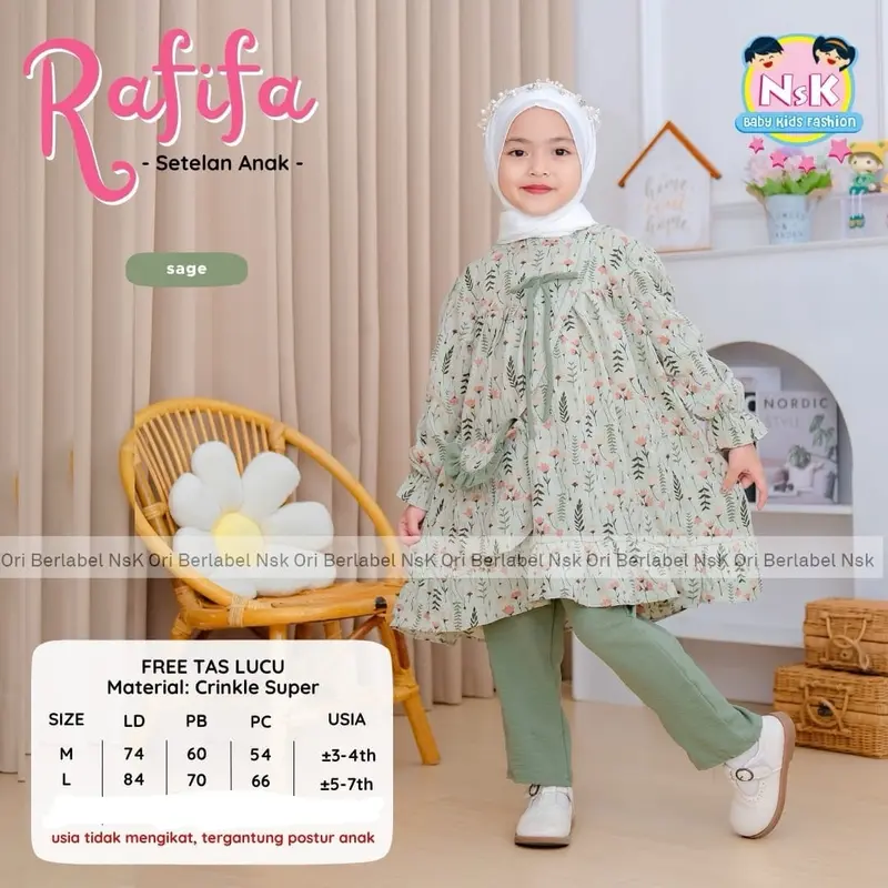 [Zillakids] FREE TAS•SETELAN ANAK PEREMPUAN SIZE M-XL USIA 3-10 th BAHAN CRINKLE PREMIUM BY NSK 0