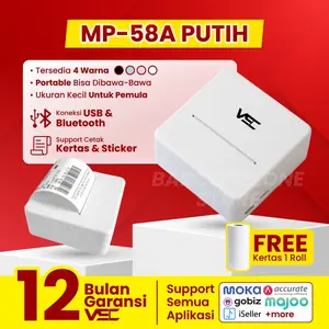 Printer Thermal Bluetooth Portable VSC MP-58A dengan Kertas 58mm dan Driver CD - Garansi 12 Bulan - Roll, Sticker
