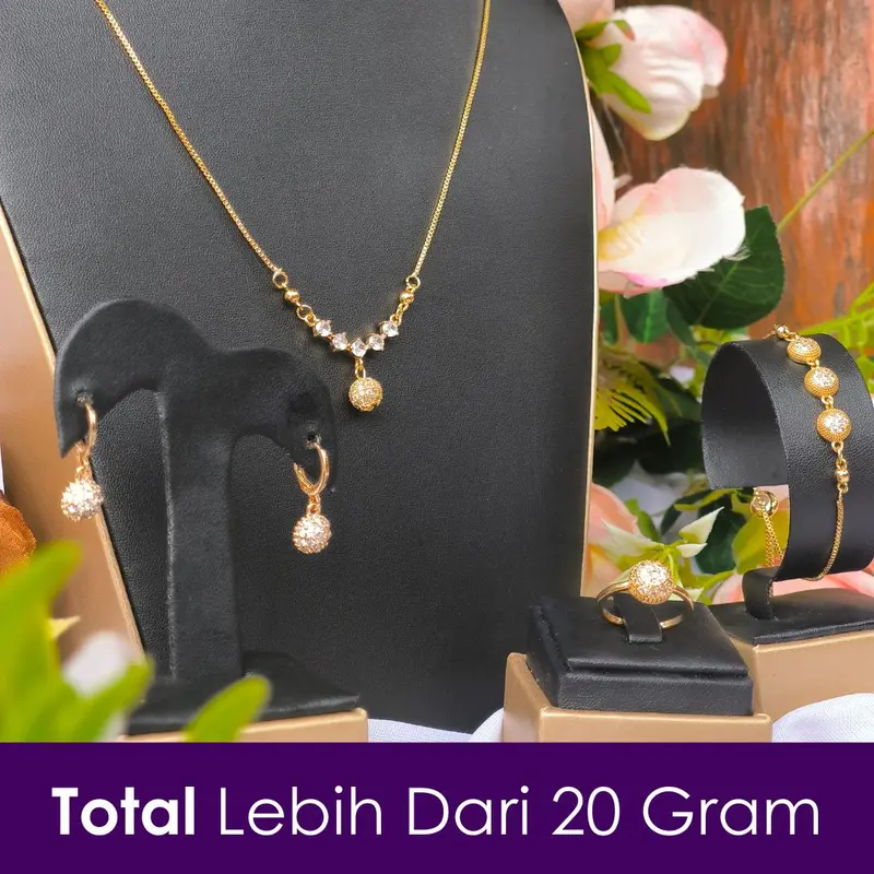 JEWELI Set DAYIRI Paket 1 Set Perhiasan Lapis Emas Hemat Duit Jutaan 4