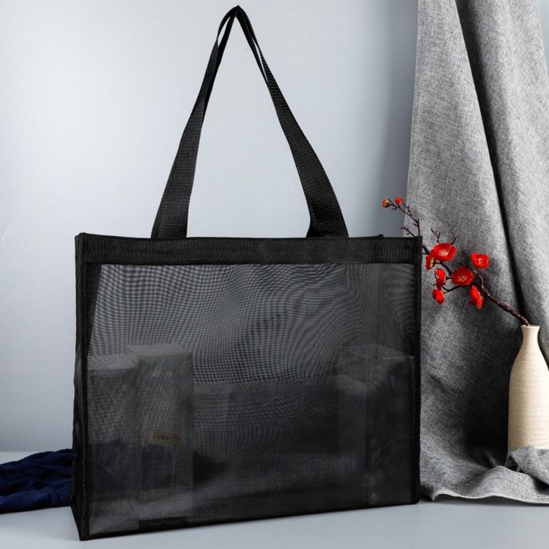 Hot Sale Large Capacity Shopping Bag Mesh Nylon Tote Washing Bag Outdoor 4