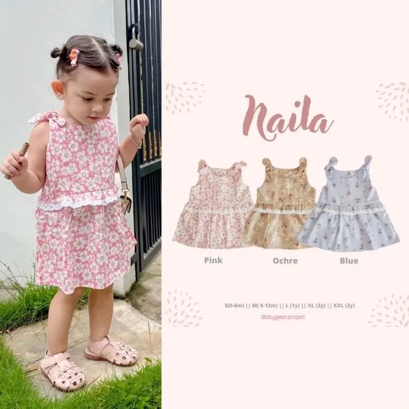 BABYGEAR.PROJECT - Naila Dress - Dress anak perempuan 0-3 tahun