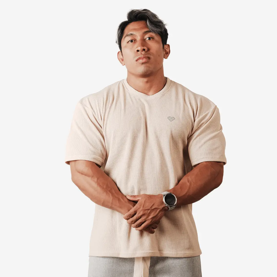 Kaos Active Knit - All In Chris Putra - Kaos Waffle Oversize Bahan Adem Lengan Pendek Stretch dan Breathable