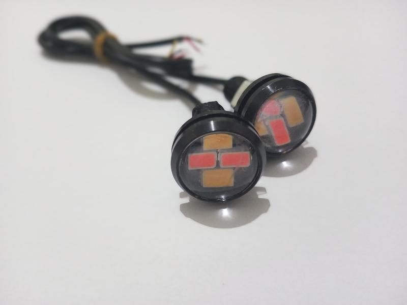 2 PCS Lampu Led Mata Elang 2 warna 2in1 Lampu Sein Sen Motor Mobil Eagle Eyes Tidak Kedip 4