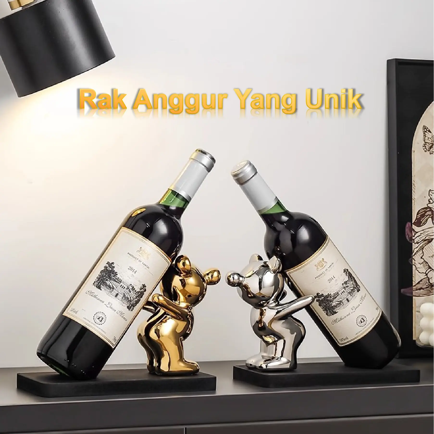 Beruang Dekorasi Rak Beruang Kreatif Kelas Atas RuangTamu Anggur Minuman Bottle Rack Anggur Dekorasi LemariAnggur Rak Botol Dekorasi Meja Bar Wine Holder KoleksiSouvenir Gift Kado
