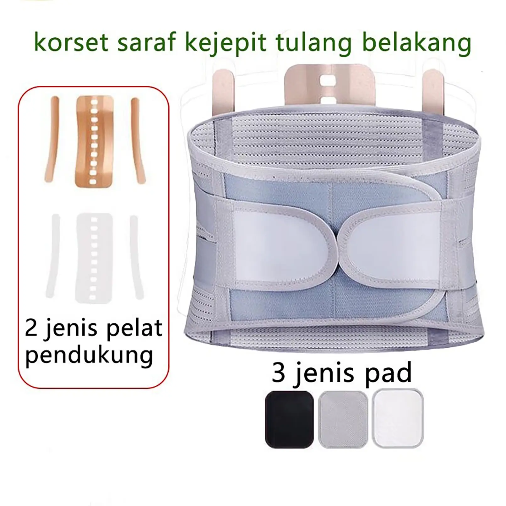 【Siap Stok COD】Pria Wanita Korset Nyeri Pinggang Punggung Korset Lumbal Tulang Belakang Saraf Kejepit Pinggang Lumbal Sabuk Dukungan