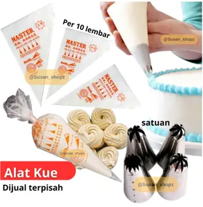 Pipping Bag Corong Spuit Dekorasi Kue Ulang tahun Nastar Sagu Plastik Segitiga Icing Bag Adonan Kue